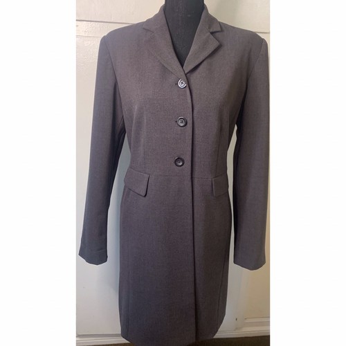 Women’s Hillard & Hanson Gray Long Blazer Long Sleeve Size 12 - Picture 4 of 6