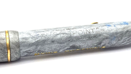 VINTAGE TRUE POINT FÜLLFEDERHALTER SET IN BOX IN GRAU SMOKE 14K FEINE FEDER ENGLAND - Bild 4 von 14