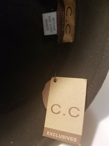 Sombrero Ala Sol Lana Marrón C.C Exclusivo Nuevo Flor Talla Ajustable - Imagen 4 de 5