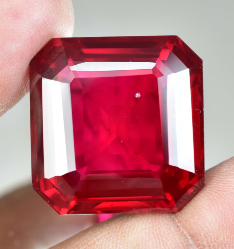 BIG SIZE Natural Blood Red Ruby 79.35 Ct Emerald Certified Loose Gemstone - Picture 4 of 6