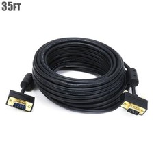 35FT Ultra Slim VGA SVGA Male to Male Monitor Video Cable Ferrite Core 30/32AWG