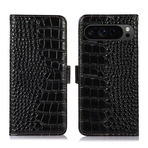 Genuine Leather Crocodile Flip Wallet Case Cover for Google Pixel 9 Pro XL 8a/7a - Picture 34 of 42
