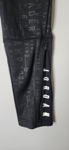 Nike AIR JORDAN JUMPMAN Joggers SweatPants Black Zip Ankle Fleece Youth Size S - Picture 3 of 7