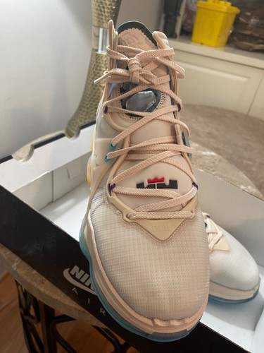 Nike Lebron XIX 19 Mens Basketball Shoes Pearl White University Gold - Picture 10 of 11