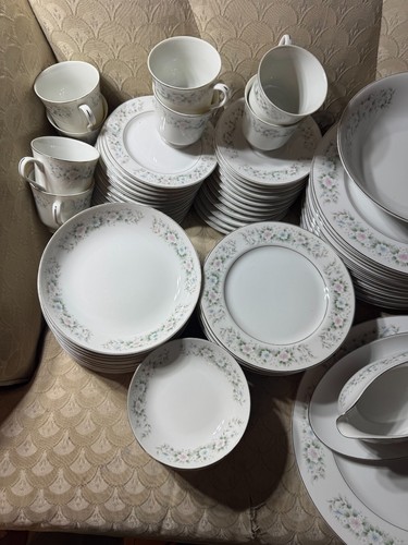 Sango Flower Garden Oxford Pink Blue 535 12 Place Setting Set (81 Pieces)- READ - Picture 15 of 15