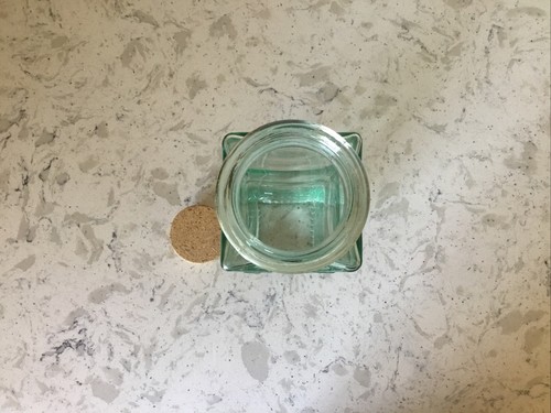 Square Glass Pasta Jar SVE Firenze Italia with Cork Lid 2.75" w x 11.75" tall - Picture 5 of 6