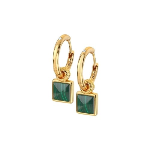 Hot Diamonds HD x Jac Jossa Revive Malachite Square Earrings - DE713 - Picture 2 of 5