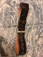 Kids hand-tooled leather black belt silver buckle 24 inches Lazy H Western Store