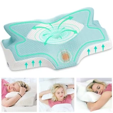 Elviros Cervical Memory Foam Pillow, Contour Pillows for Neck and Shoulder Pain