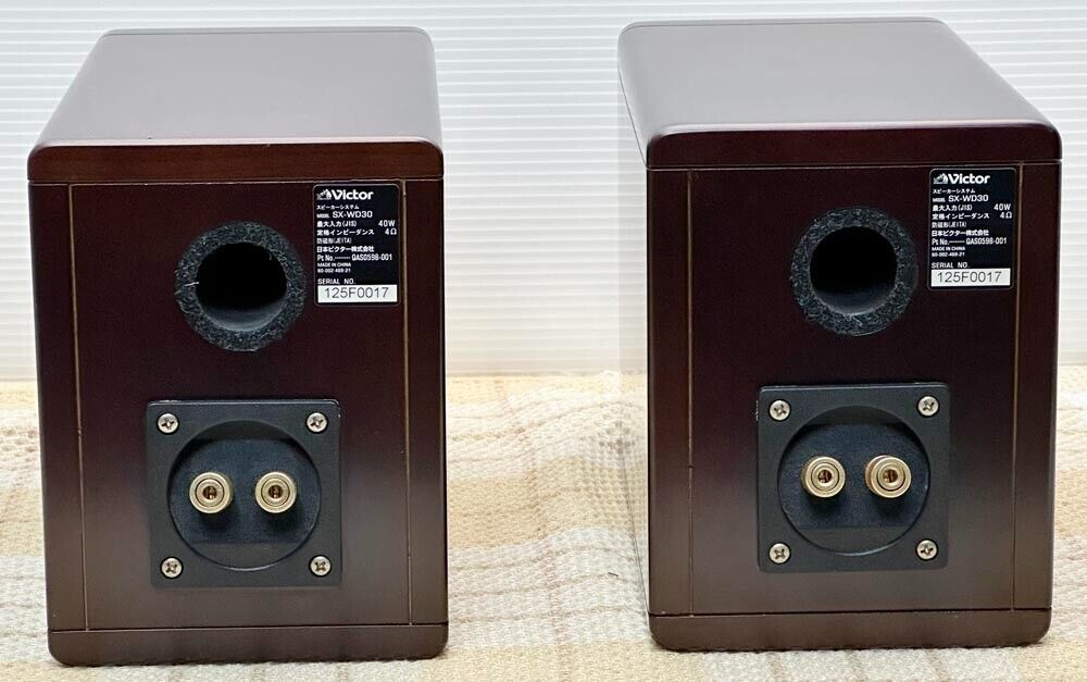 VICTOR JVC SX-WD30 Full Range Speaker System 9cm Wood Cone VICTOR JVC SX-WD30 Full Range Speaker System 9cm Wood Cone