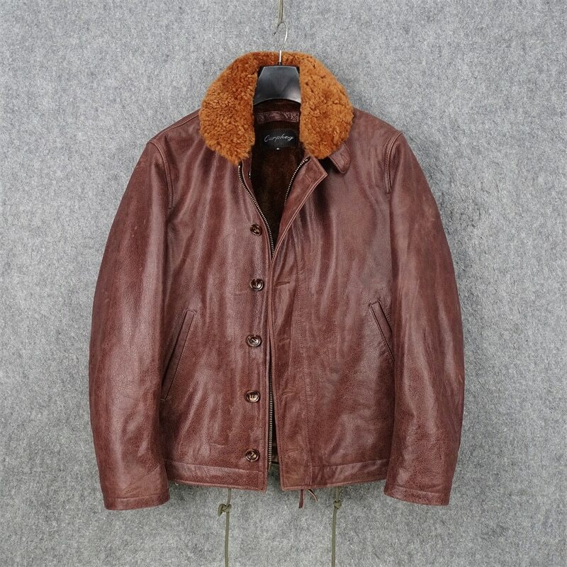Winter Genuine Leather Jacket Men 