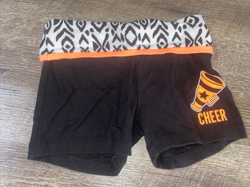 Pantalones Cortos Justice Talla 5 Negro Naranja Alegría Deportes Gimnasia Guc - Imagen 1 de 3