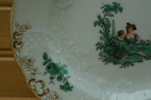 Meissen Green Watteau #4 Bread & Butter Plate, 6 1/8" #3702 - Picture 7 of 9