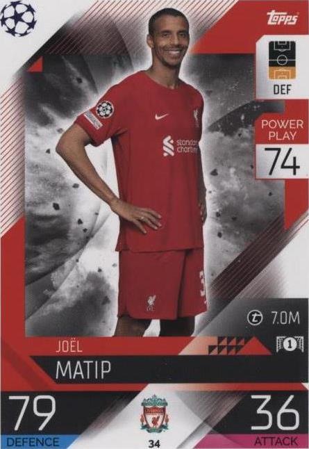 2022-23 Topps Match Attax Uefa Club Competitions Joel Matip #34 - 1 of 1