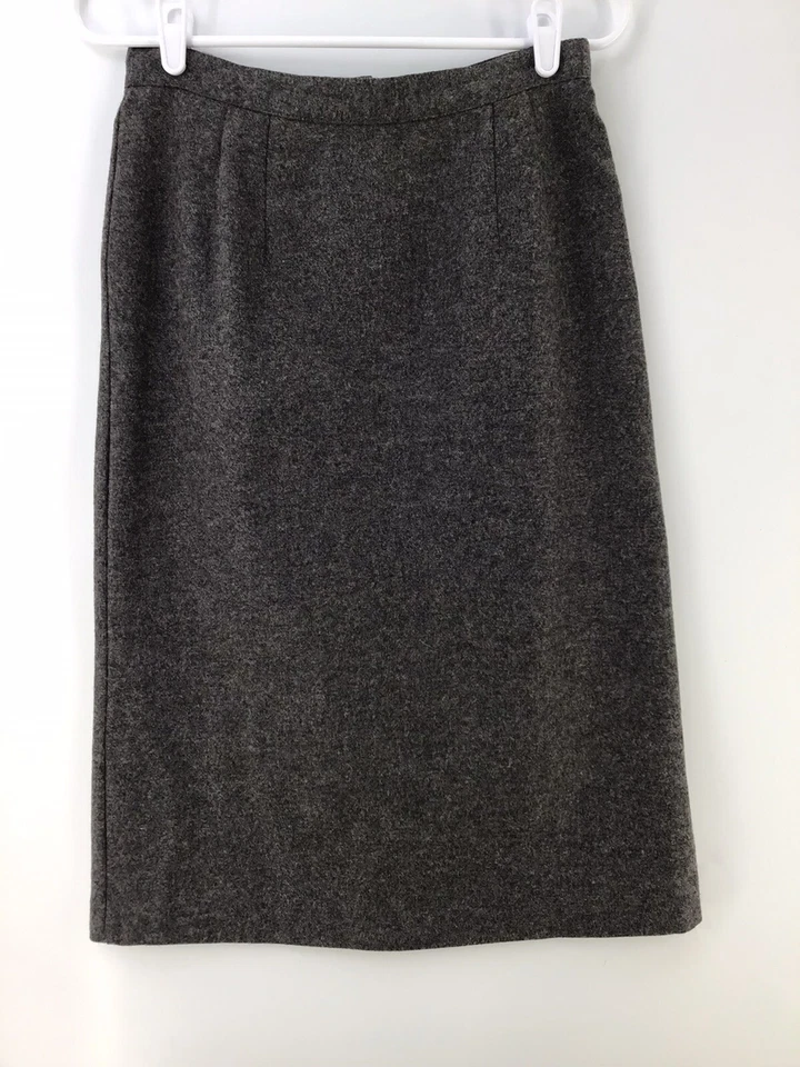 briggs size 6 small vtg 100% wool skirt gray knee length pencil MADE in USA - Изображение 3 из 4