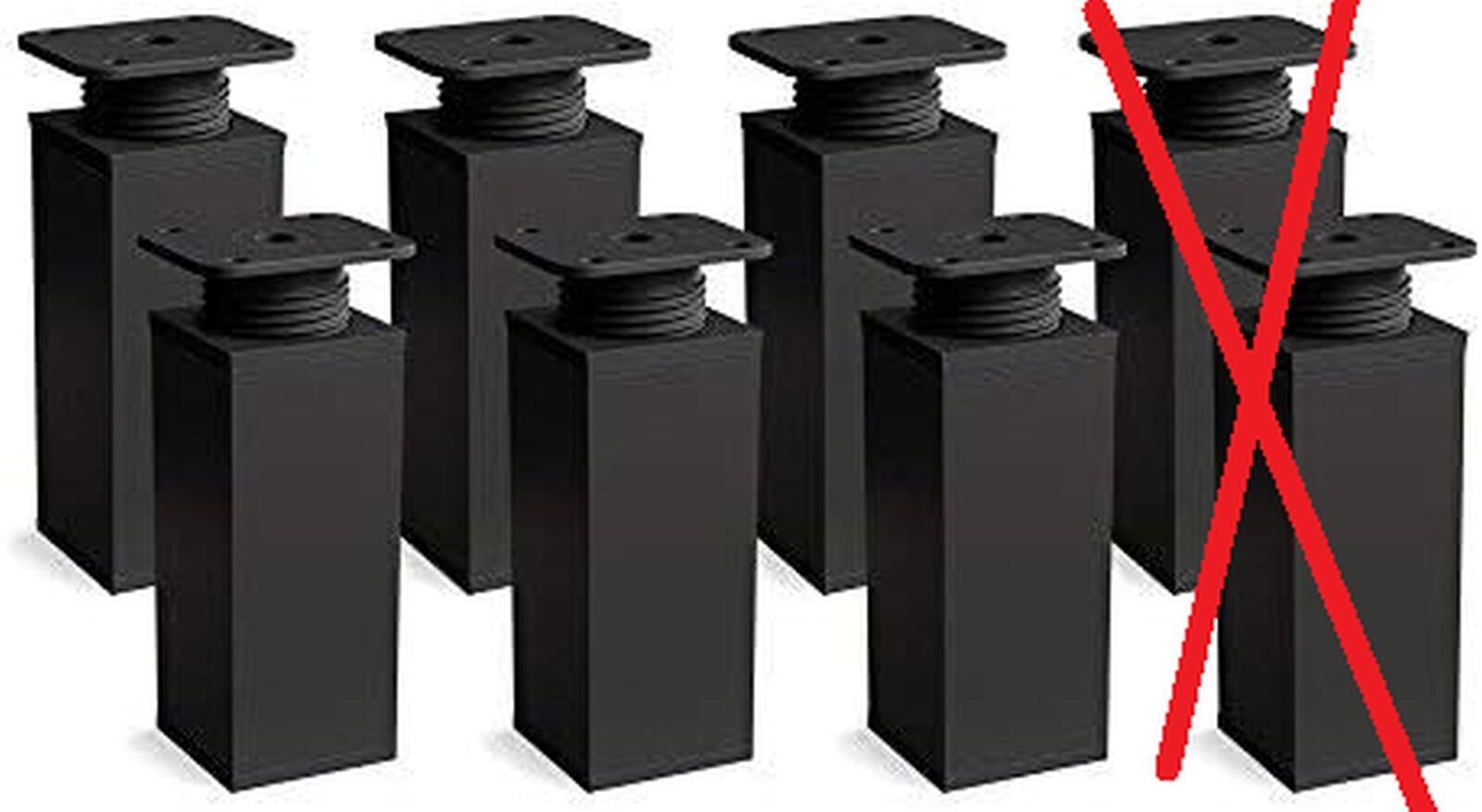 sossai® Design Moebelfuse MFV1 | regolabile in altezza | set | Quadrant-Prof