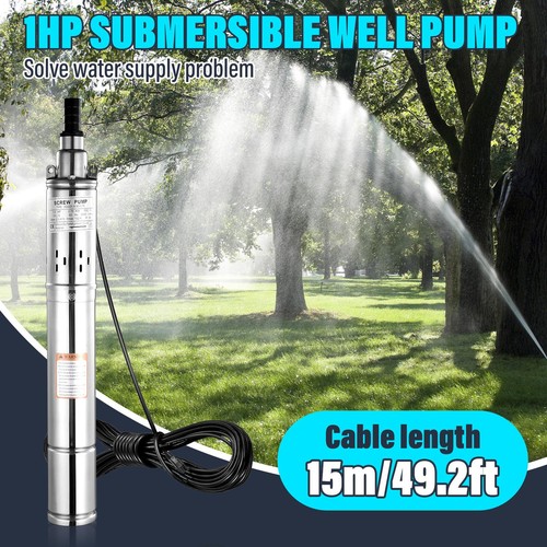 3.5" Deep Well Submersible Pump Stainless Steel Water Pump 1HP 110V 16GPM - Picture 2 of 11
