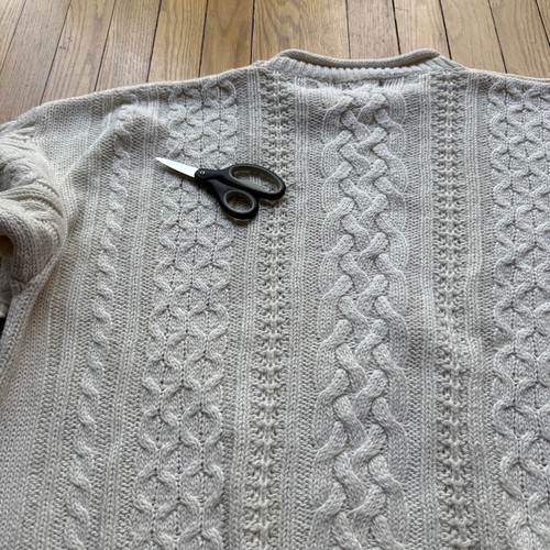 Vintage Structure XL Ivory Ramie Cotton Cable Knit Crewneck Pullover Sweater - Picture 13 of 24