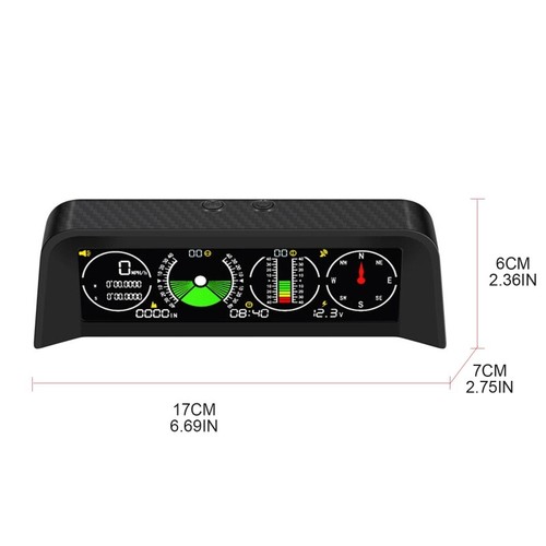 Vehicles HUD Car Speed Slope Meter Inclinometer with Tilt Protractor - Picture 8 of 8
