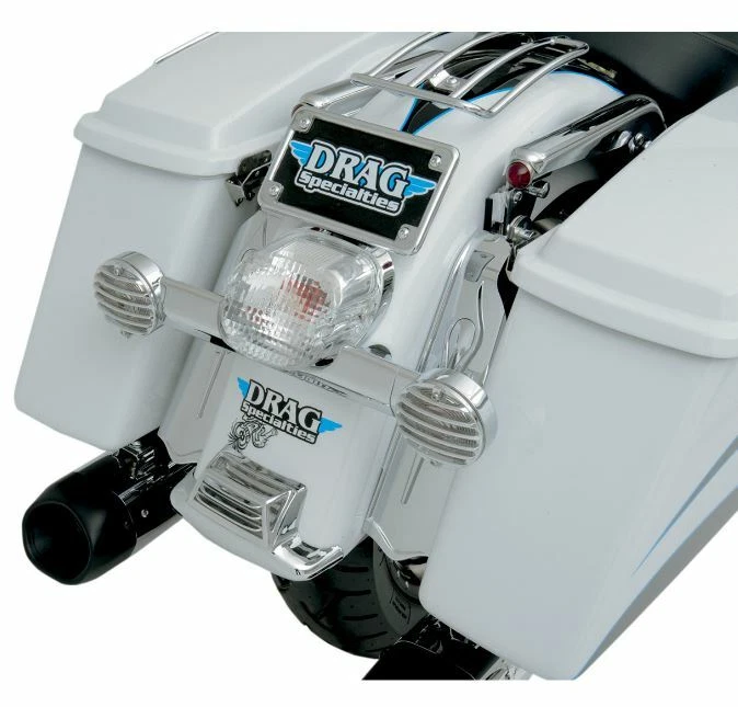 COPPIA GRIGLIE CROMATE X FRECCE FLAT HARLEY DAVIDSON TUORING ELECTRA ROAD KING - Immagine 2 di 3