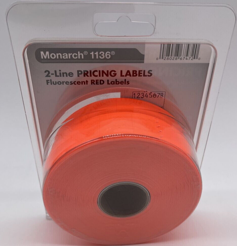 Monarch 1136 Two-Line Pricemarker 3500 Red Pricing Labels 925085 - Picture 2 of 3