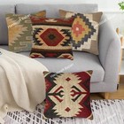 4 Pcs Wholesale Lot Decor Floor Cushion Jute Kilim Rugs Kilim Gypsy Pillow