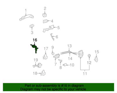 Fjさま専用 GENUINE TOYOTA 07-14 FJ CRUISER LEFT DRIVER DOOR LOCK CYLINDER