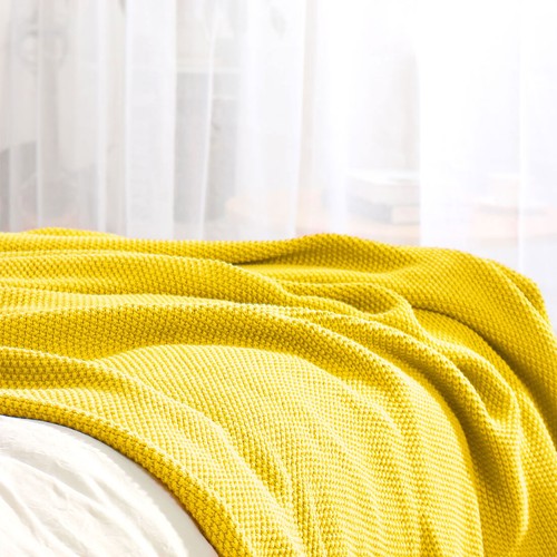 Soft Warm 100% Cotton Knitted Throw Blanket Home Decor Sofa Couch Bed 16 Colors - Picture 10 of 16