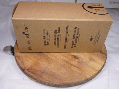 New Pampered Chef - Premium Charcuterie and Cheese Board Set Lazy Susan Knife - Picture 5 of 12