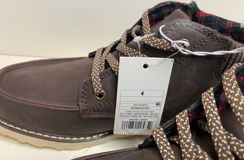 Cat & Jack Brown Archer Lace Up  Hikers Boots Winter work Boots Youth Boys Sz. 4 - Bild 3 von 4