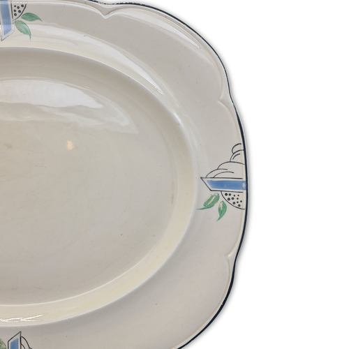 Woods Ivory Ware Art Deco Serving Plates Platters Pair Medium + Large Set - Picture 4 of 24