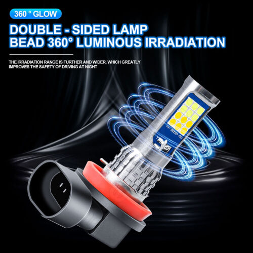 Yellow White 6000K 3000K LED Bulbs For Honda Civic 10th GEN 2016-2019 Fog Light - Picture 8 of 14