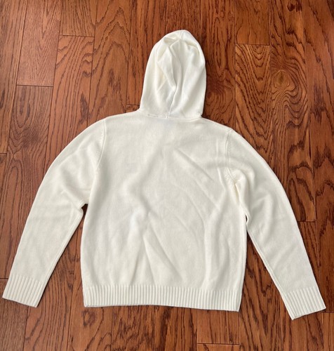 VINTAGE PURDUE BOILERMAKERS WHITE PULLOVER KNIT SWEATER w/ HOOD XL CRABLE - Picture 8 of 8