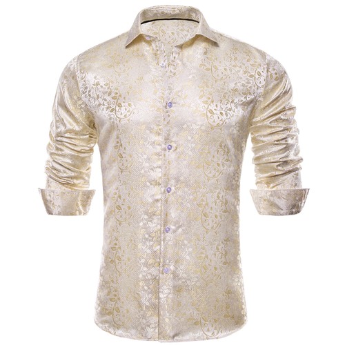 White Dress Shirts for Men Casual Long Sleeve Purple Button Down Top Shirt - Picture 32 of 103