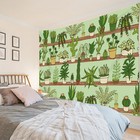 Tropical Plant Green Cactus Succulent Tapestry for Bedroom Living Room Dorm
