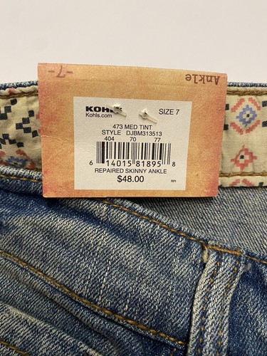 Mudd Skinny Ankle Jeans Womens 7 New With Tags!! Distressed - Picture 8 of 15