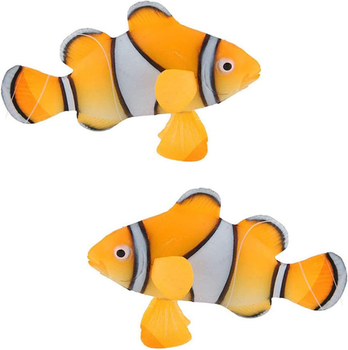 2 Pack Silicone Artificial Aquarium Floating Clownfish Decoration Fish Tank Deco - Picture 11 of 12