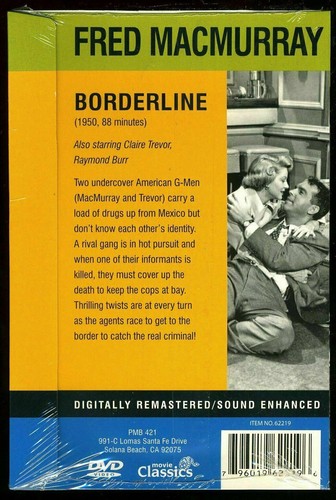 BORDERLINE DVD Stars Fred MacMurray Claire Treavor Raymond Burr Detective Noir - Picture 2 of 2