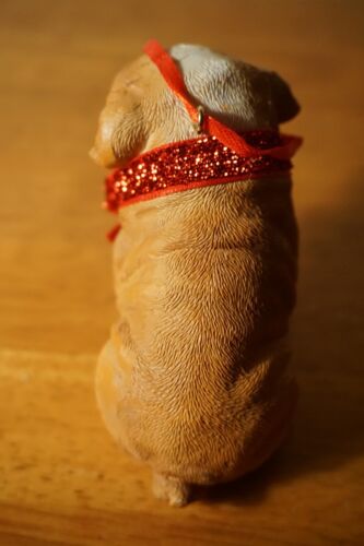Nastro rosso natalizio bulldog cane ornamento decorazione casa vacanze animale domestico cucciolo decorazione NUOVO - Foto 3 di 7