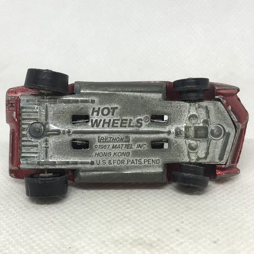 Hot Wheels Redline Python 1967 Red Gray Int. Made In Hong Kong W/Button - Picture 9 of 12
