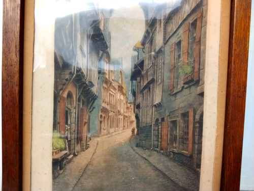 VINTAGE WOODEN FIRE SCREEN / FIRE GUARD with ANTIQUE PRINT FRONT - Picture 8 of 15