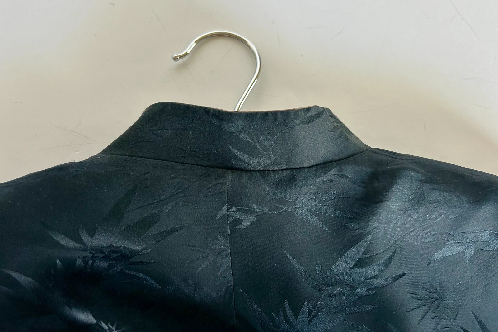 Jacket silk reversible mandarin collar pockets Sz… - image 9