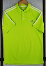 ADIDAS Youth Size XL 18 Bright Green Performance Golf Polo Shirt Wicking UV 