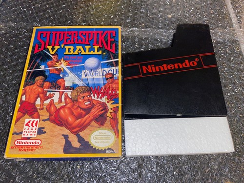 Superspike V'ball Nintendo NES with box, cart, sleeve / foam No Manual - Tested - Picture 10 of 11