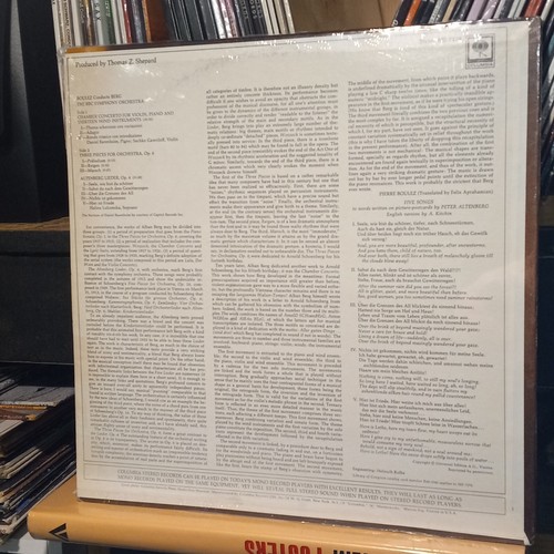 Boulez Conducts Berg: Chamber Concerto, 1967 LP Sealed Vinyl Record new - Foto 2 di 3