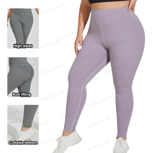 Women Yoga Leggings High Waist Plus Size Gym Pants Stretch Oversize Fitness Big - Picture 2 of 18