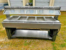 REDUCED GALLEY COMM. LGE STEAM TABLE,5 COMPARTMENT , WHEELS-RETAIL VALUE $500.00