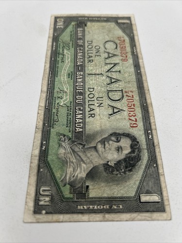 1954 Devils Face Bank of Canada $1.00 Dollar BC-29a Coyne-Towers F/A 7050379 - Picture 4 of 4