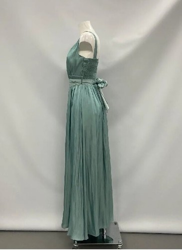 Dress Green Long Maxi Tie Back New Prom Size UK 12 Womens - Picture 7 of 13
