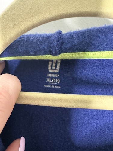 ID Ideology Colorblocked Fleece Full Zip Hoodie Girls XL (16) Tartan Blue L/S - Picture 3 of 5